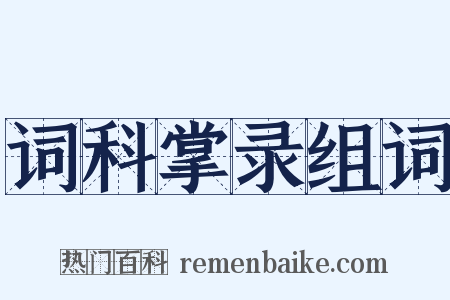 词科掌录组词是什么意思的图片